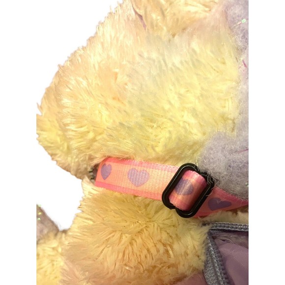 Vtg Girls Unicorn Plush Purse Bag Stuffed Animal Purple Multicolored P3 - Picture 5 of 7